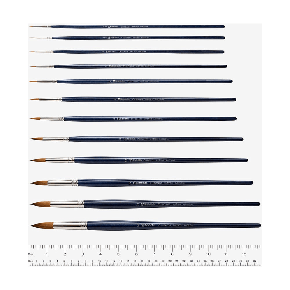 Кисть "Escoda Chronos", микс, круглая, на короткой ручке, № 2/0 - 3