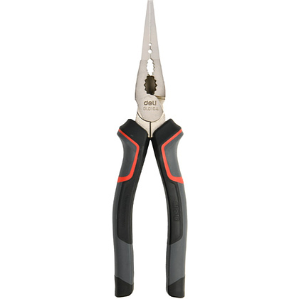 Длинногубцы Deli RS EDL0104, 200 мм, черный, красный