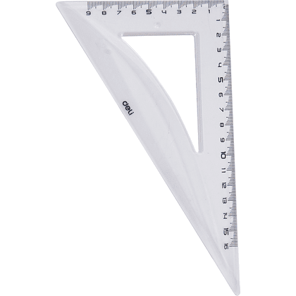 Набор чертежный "Deli EG00512": линейка 30 см, треугольник 45 и 60 гр, транспортир 180 гр, прозрачный - 4