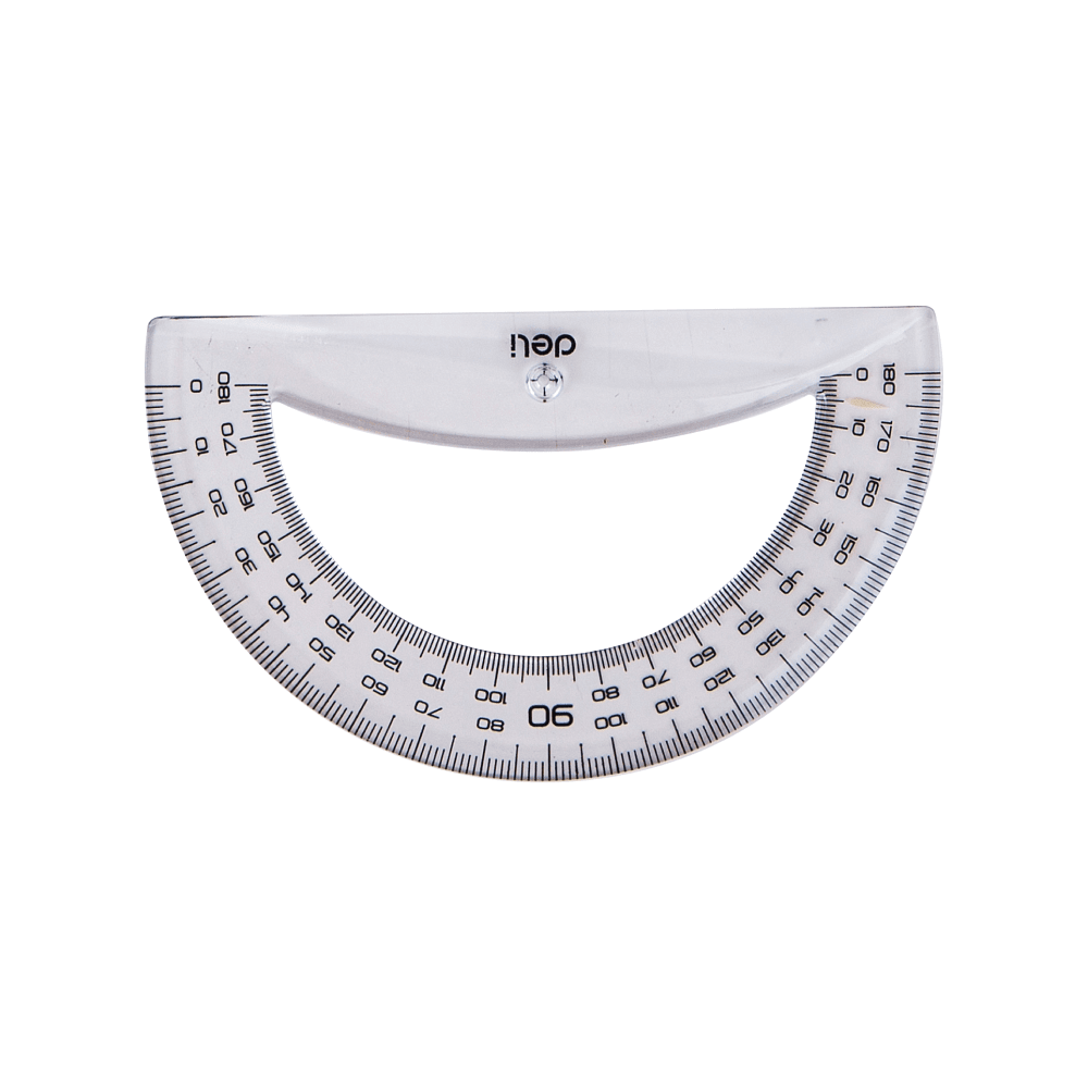 Набор чертежный "Deli EG00512": линейка 30 см, треугольник 45 и 60 гр, транспортир 180 гр, прозрачный - 5