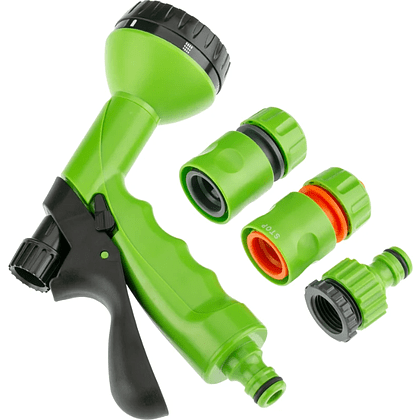 Комплект поливочный Amigo Grande "79230", 1/2", 6 фунций, пластик, зеленый, черный - 4