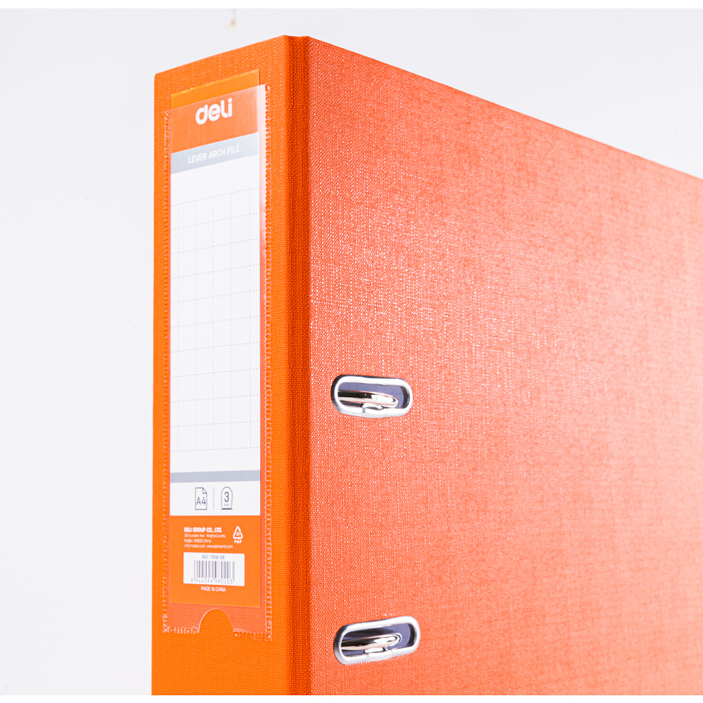 Папка-регистратор "Deli", А4, 75 мм, оранжевый - 2
