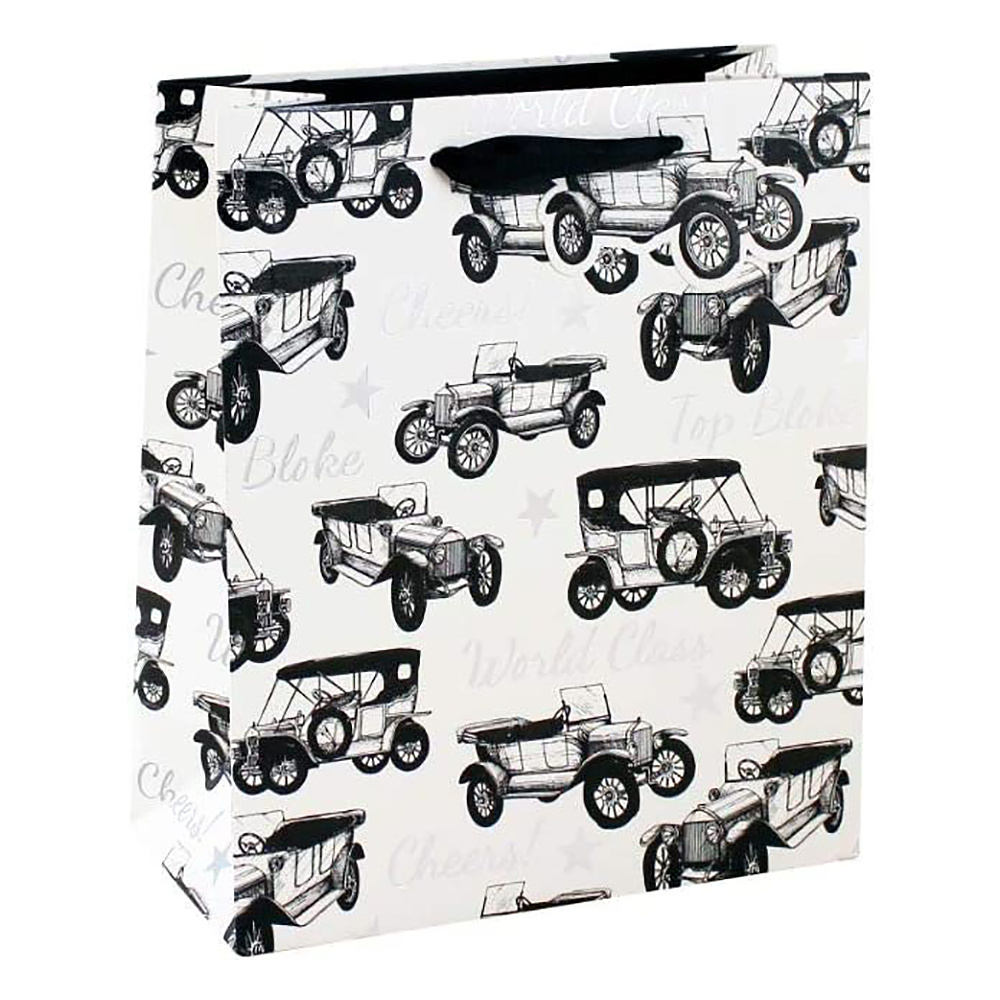 Пакет бумажный подарочный "Vintage car", 21.5x10.2x25.3 см 