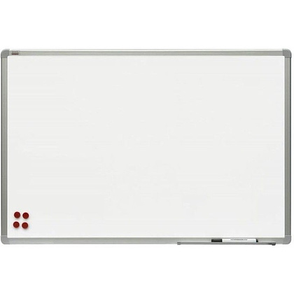 Магнитная доска с полимерным покрытием 2×3 "Alu23", 100x150 см, белый