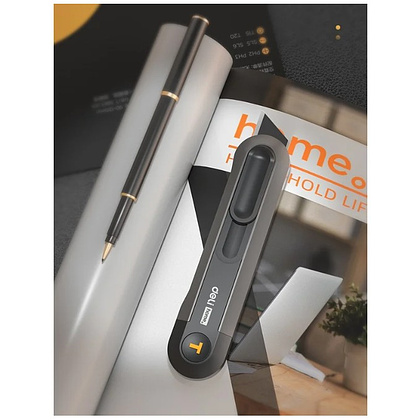 Нож строительный Deli HS EHT4008, 135x30 мм, трапеция, Soft Touch, черный - 3