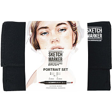 Набор маркеров перманентных двусторонних "Sketchmarker Brush Pro Portrait Set"