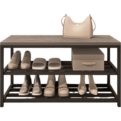 Обувница ALLERD 2 RION, черный муар, 830х320х450, бетон