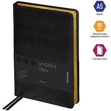 Ежедневник недатированный "xGold", А5, 320 страниц, черный