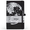 Блокнот "Cosmic moon", А5, 96 листов, линейка, на резинке, черный - 2