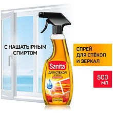Средство для мытья окон и стекол "Sanita", 500 мл, с триггером