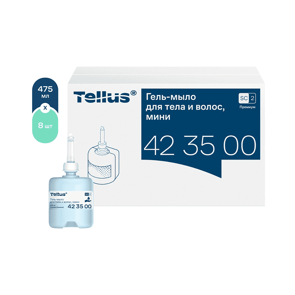 Мыло-гель Tellus Премиум для тела и волос, 475 мл, SC2 мини - 2