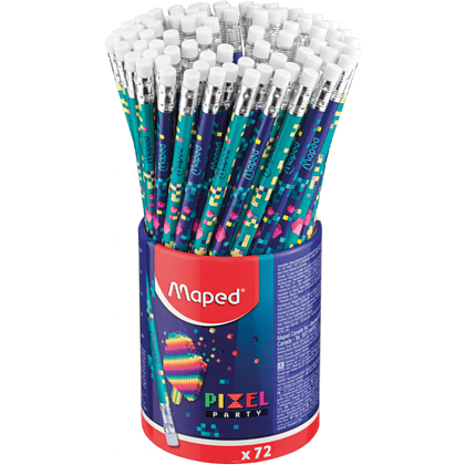 Карандаш простой Maped "Pixel party", HB, с ластиком - 3