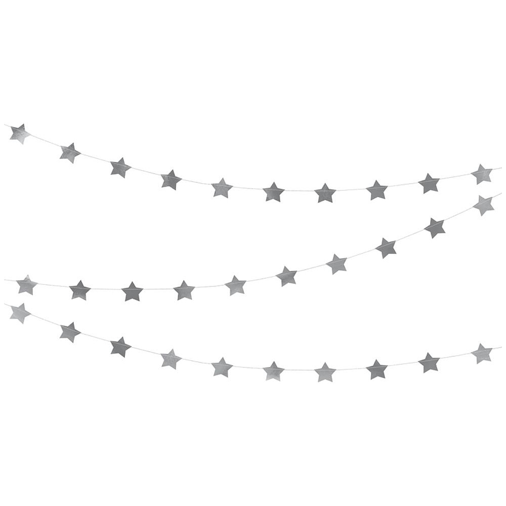 Гирлянда новогодняя "Звезды", серебристый