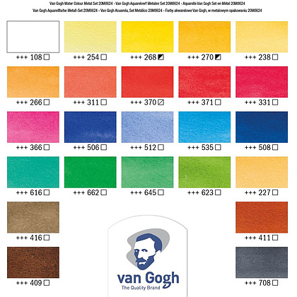 Набор красок акварельных "Van Gogh", 24 цвета, кюветы - 2