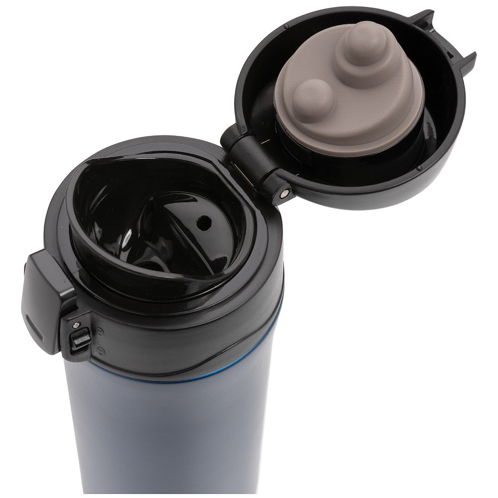 Кружка термическая "Easy Lock Metallic", металл, полипропилен, 300 мл, синий - 6