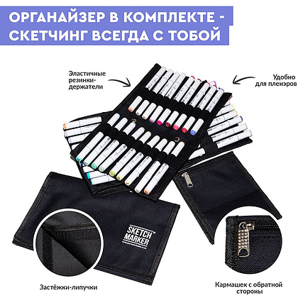Набор маркеров перманентных двусторонних "Sketchmarker Portrait Set", 24 шт. - 3
