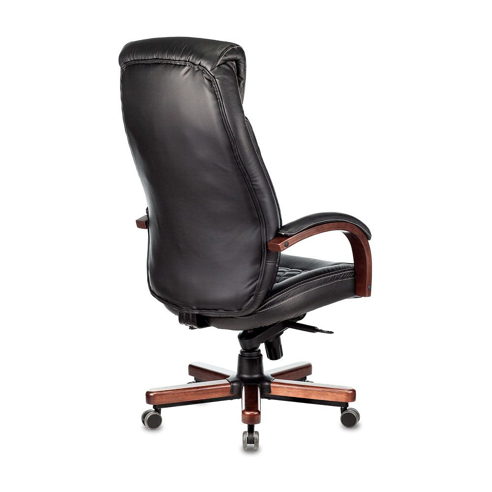 Кресло руководителя Бюрократ "T-9924WALNUT", кожа, металл, дерево, черный - 4