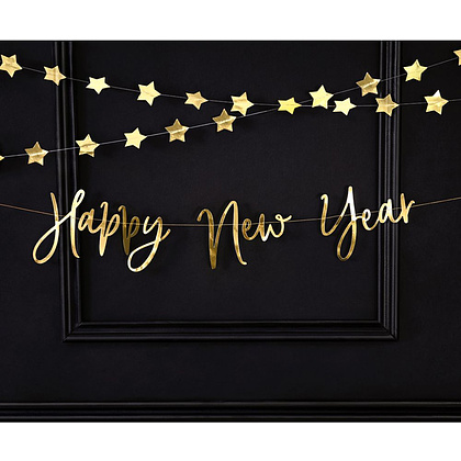 Гирлянда "С новым годом", золотистый - 3