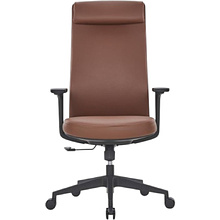 Кресло компьютерное SitZone CH-366A, натуральная кожа, алюминий, коричневый