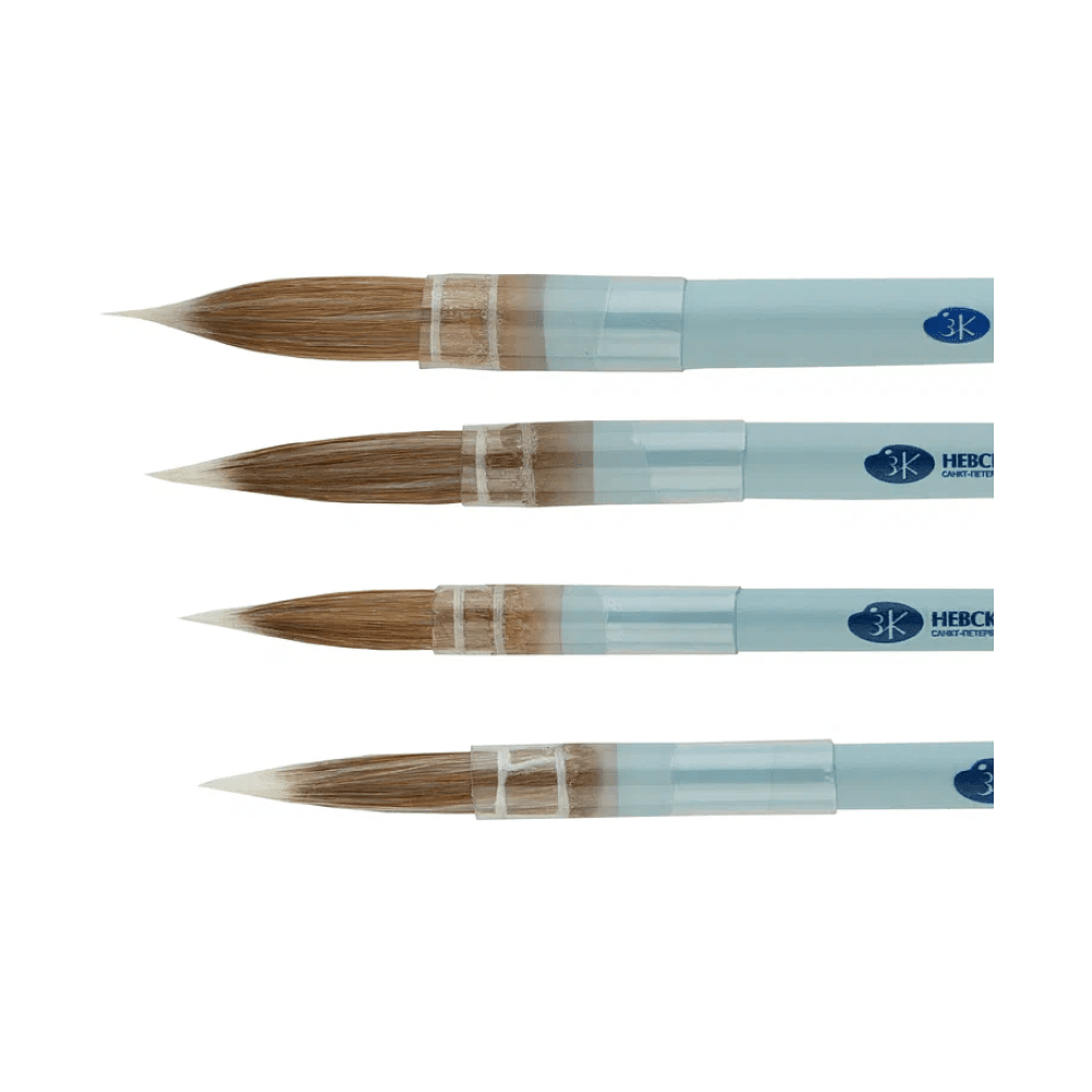 Кисть "Белые ночи", круглая, на короткой ручке, со скосом, №10 - 6