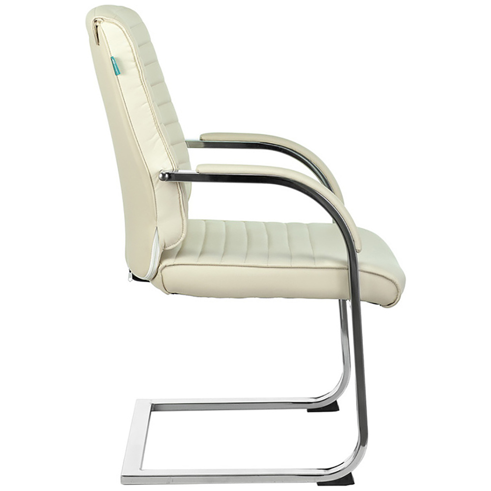 Кресло на полозьях Бюрократ "T-8010N-LOW-V", экокожа, металл, слоновая кость - 3