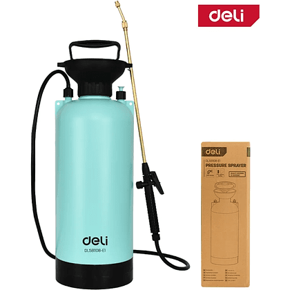 Опрыскиватель садовый Deli GS DL581108, помповый, 8 л, черный, голубой - 2