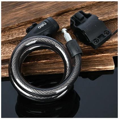 Замок тросовый велосипедный Deli YS EDL508063, 15х1200мм, ключи 2 шт - 8