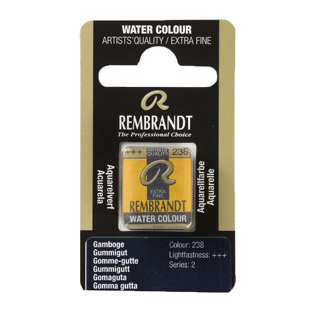 Краски акварельные "Rembrandt", 238 гуммигут, кювета