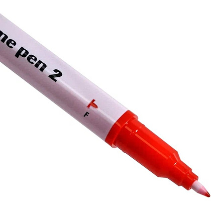 Маркер перманентный "Twin Name Pen", двусторонний, красный - 6