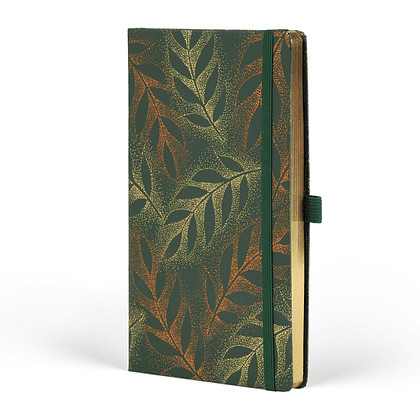 Блокнот "Foliage robinia", А5, 96 листов, линейка, на резинке, зеленый