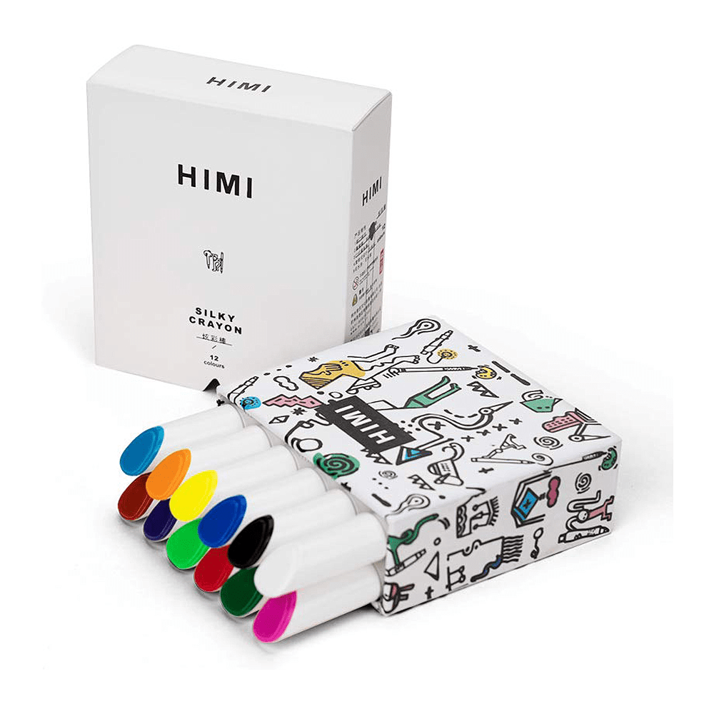 Мелки восковые "Himi Miya Silky Crayon", 12 цветов, ассорти