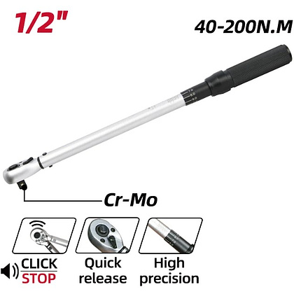 Ключ динамометрический Deli YS EDL-YN-40200, 40-200Нм 1/2", черный - 2