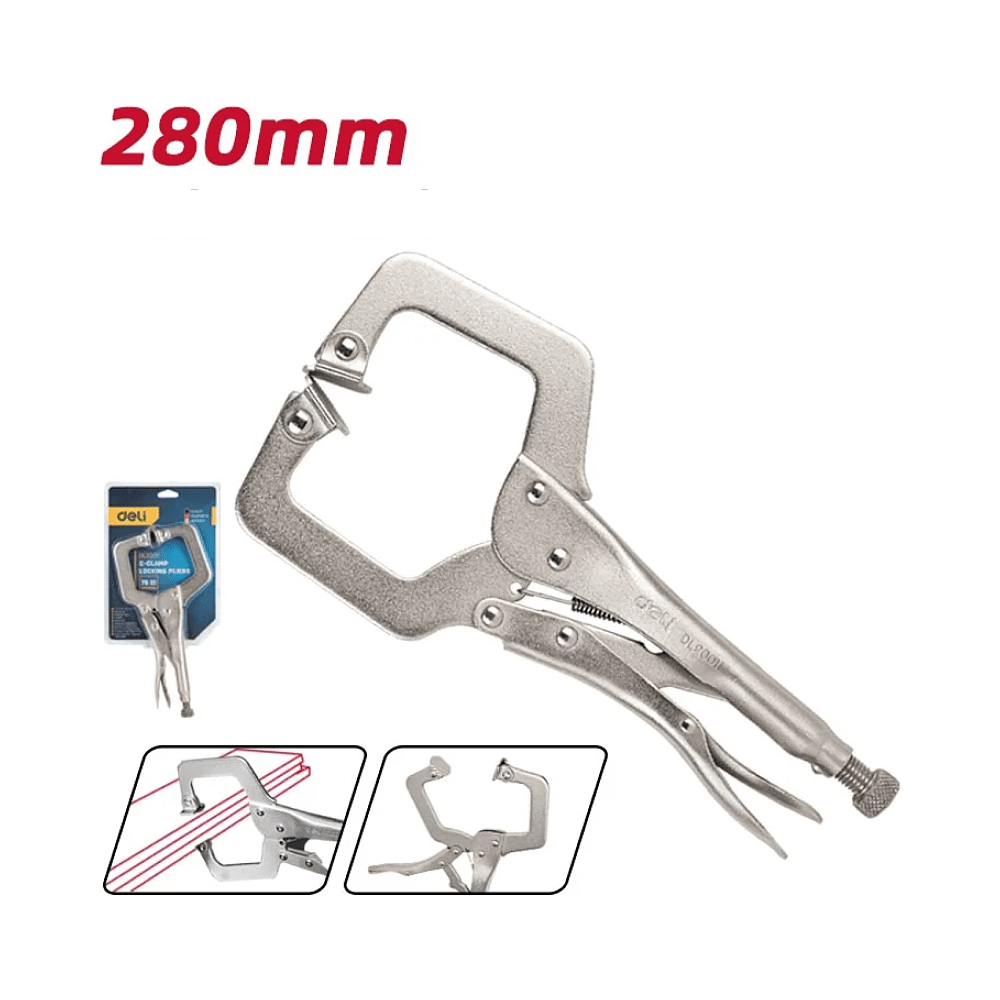 Клещи Deli YS DL20011, зажимные, С-образные с фиксатором, 280 мм - 5