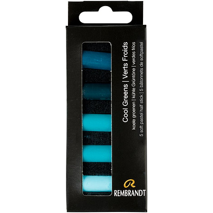 Набор мягкой пастели "Rembrandt Half Pastel", 5 цветов, холодные зеленые