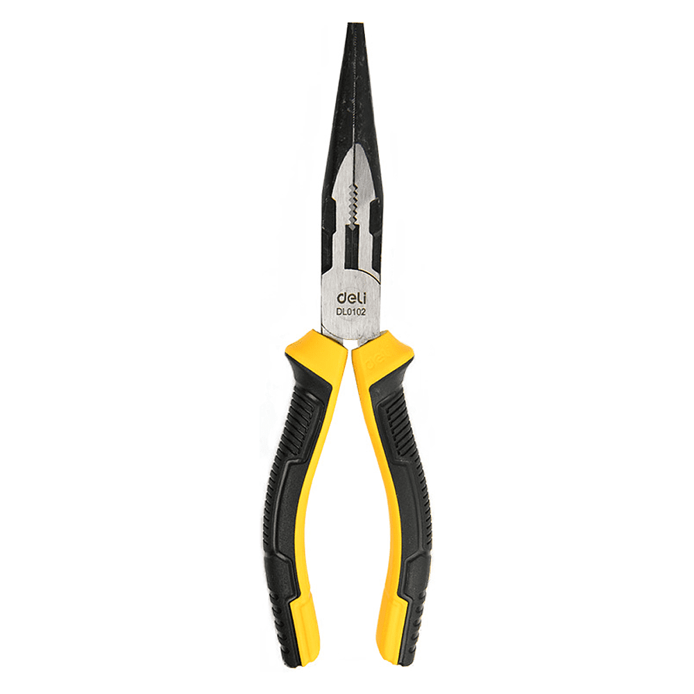 Длинногубцы Deli YS EDL0102, 200 мм, 2-х компонентные рукоятки