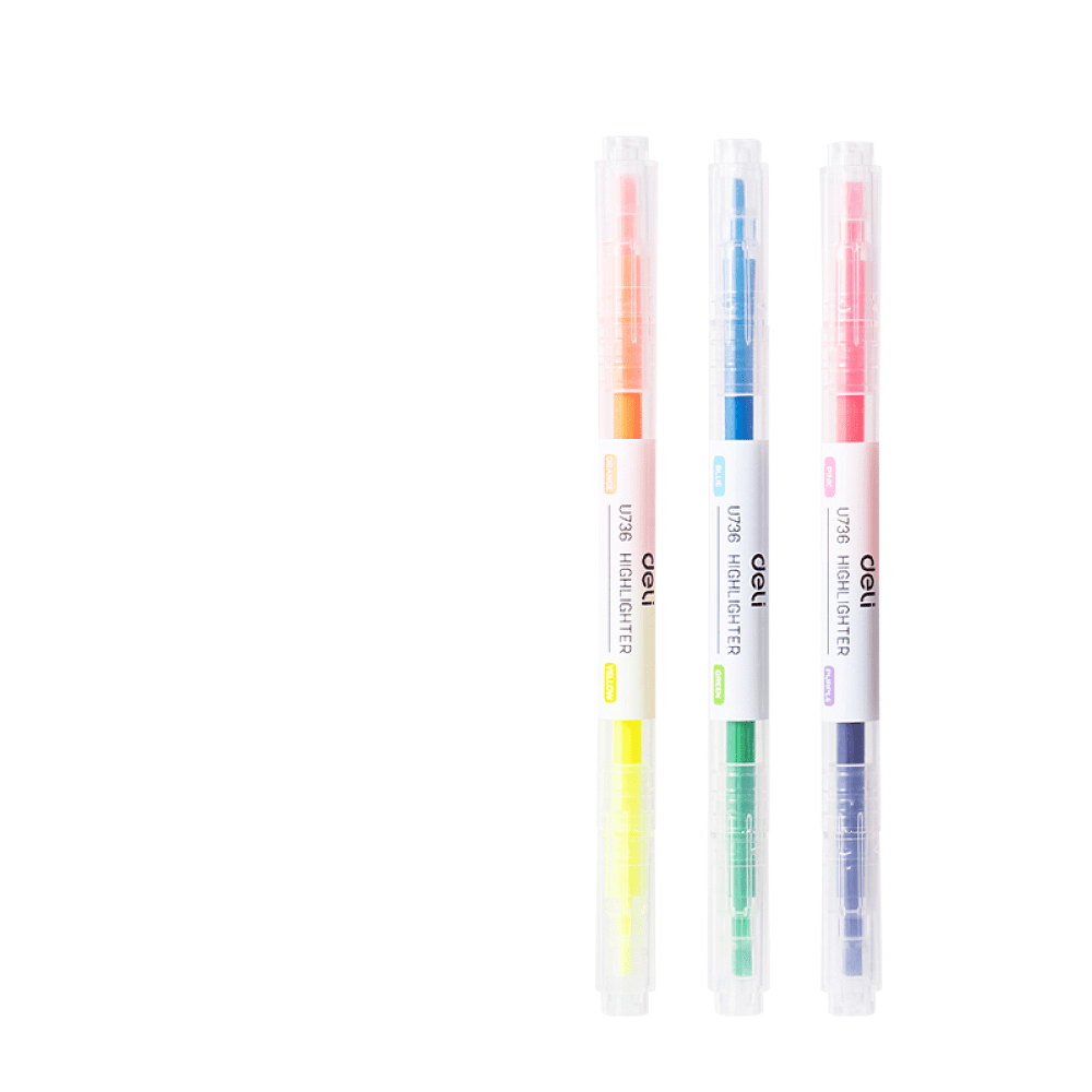 Набор маркеров текстовых "Double ended", 3 шт, ассорти