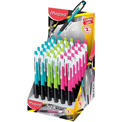 Карандаш автоматический Maped "Black Peps Long Life", 0.5 мм, с ластиком - 4