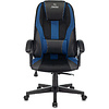 Кресло игровое "Бюрократ Zombie 9", текстиль, экокожа, пластик, черный, синий - 2