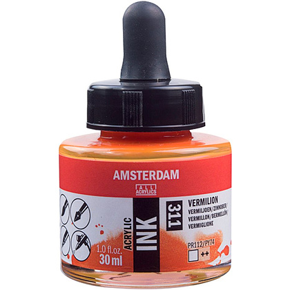 Краски жидкий акрил "Amsterdam", 311 киноварь, 30 мл