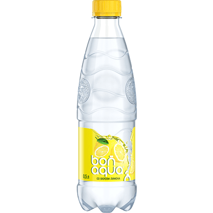 Вода питьевая "Bonaqua", газированная, вкус лимона, 0.5 л