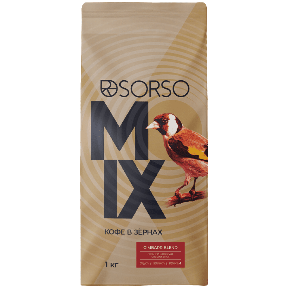 Кофе "Sorso" Espresso Blend Gimbarr, в зерне, 1 кг.