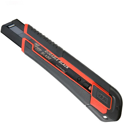 Нож строительный Deli RS EDL025G, 25 мм, универсальный, черный, красный