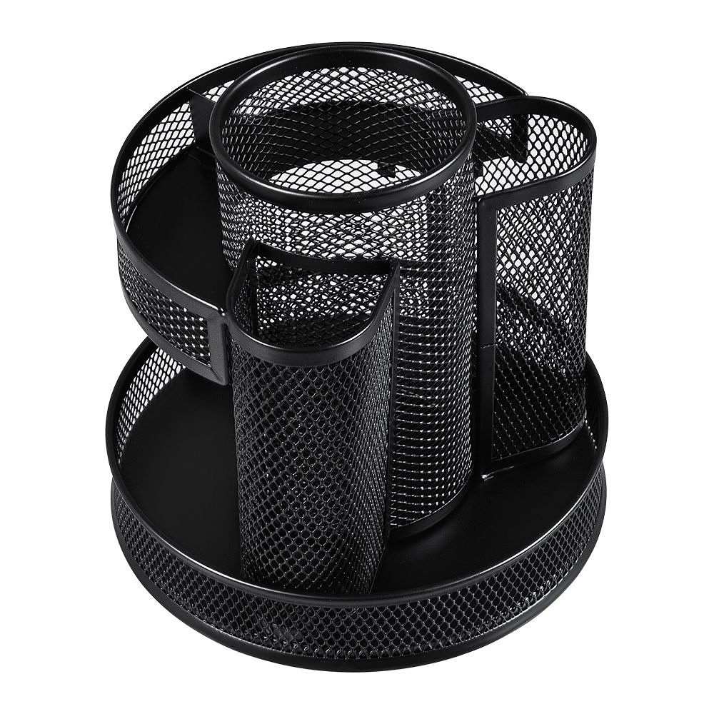 Подставка для канцелярских мелочей "Круглая", 165x165x160 мм, черный