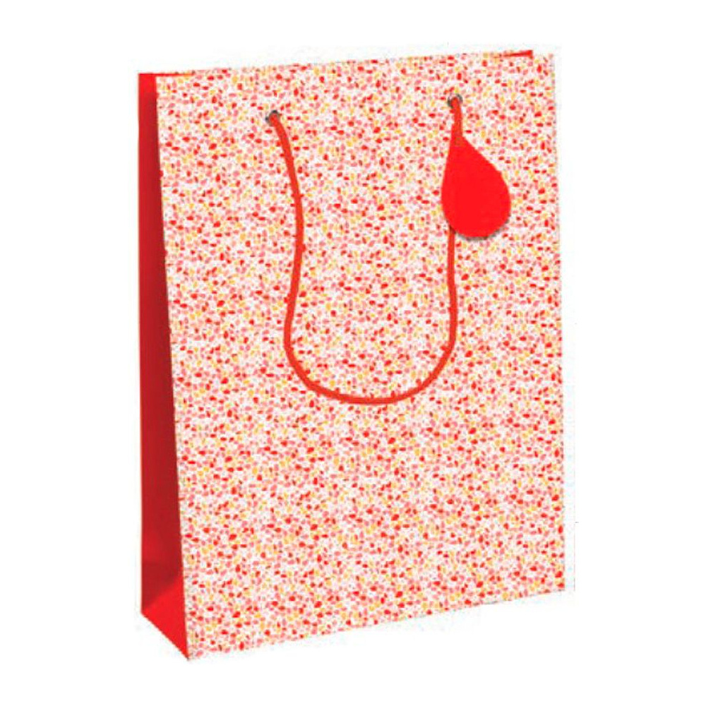 Пакет бумажный подарочный "Romance", 26.5x14x33 см, красный