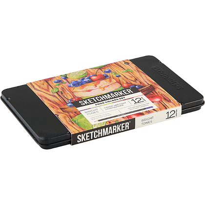 Карандаши цветные "Sketchmarker Еда", 12 цветов, жестяной пенал - 3