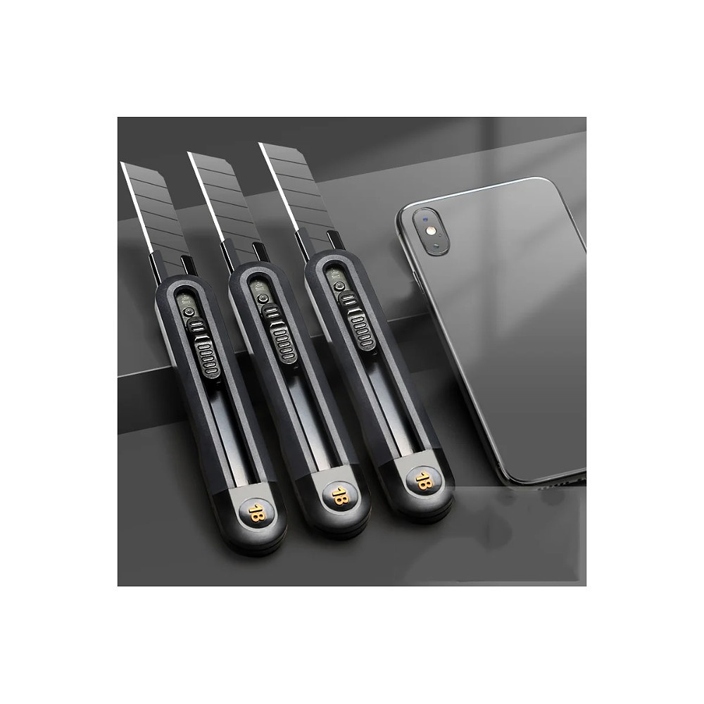 Нож строительный Deli HS EHT4018, 18 мм, Soft Touch, черный - 17