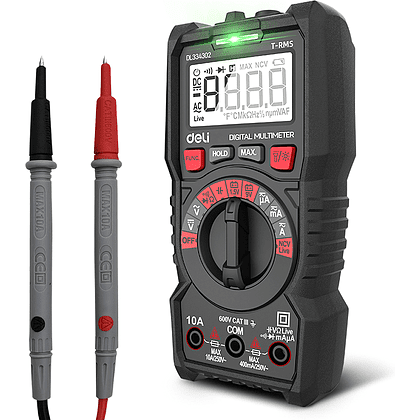 Мультиметр цифровой Deli RS EDL334302, 600В, универсальный