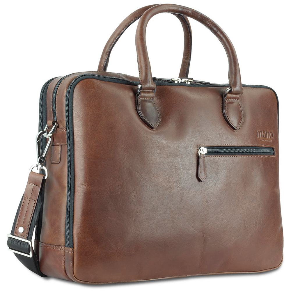 Портфель для документов "Don Valentino", кожа, коричневый - 2