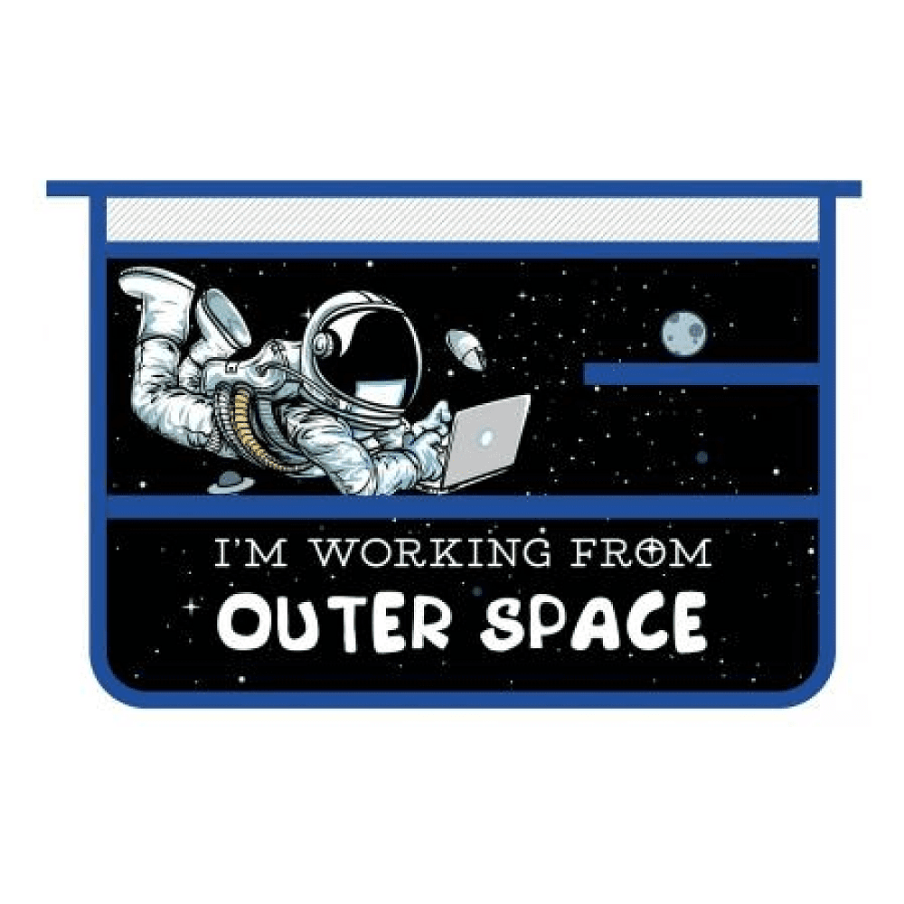 Папка для труда "Вне космоса", А4, на молнии, черный, синий