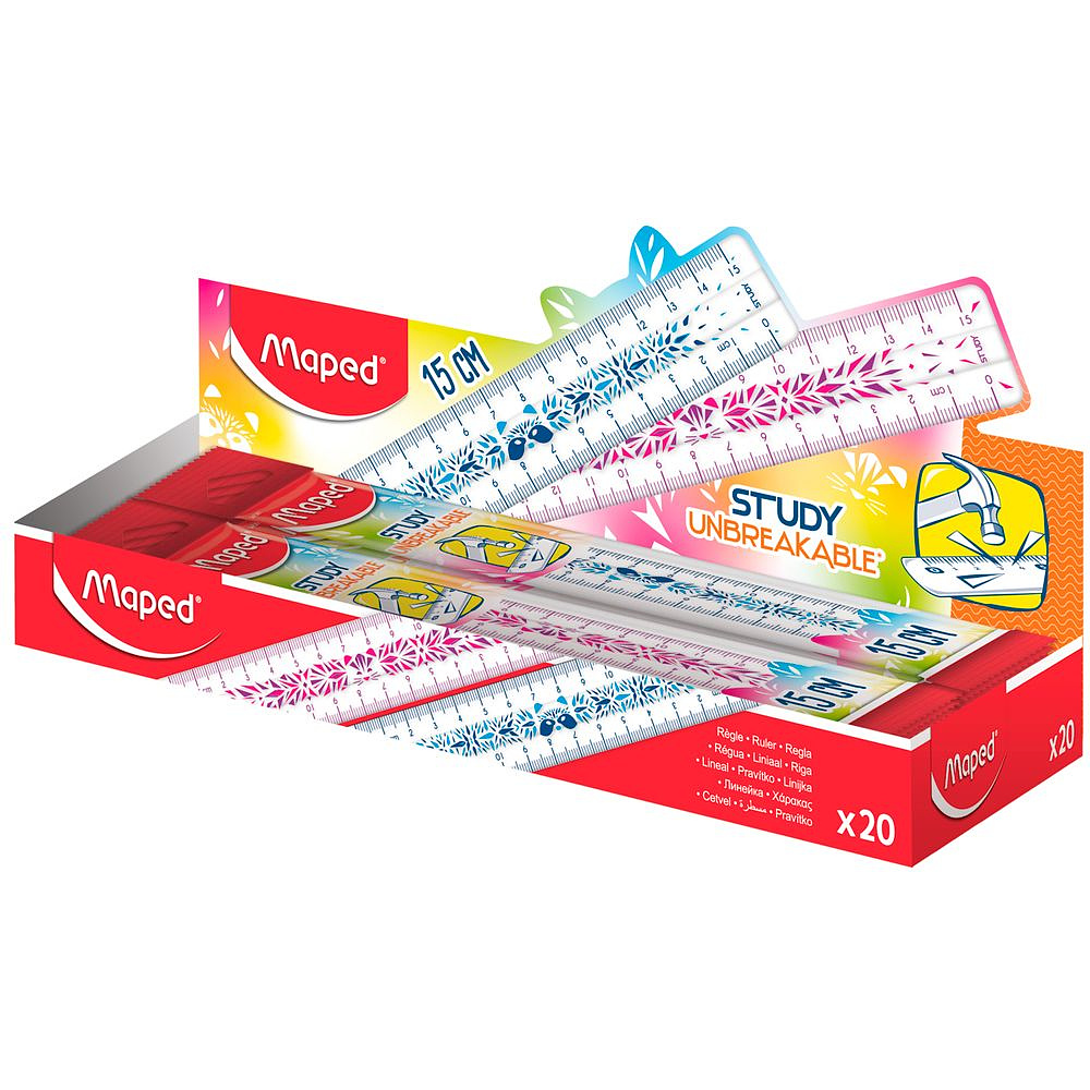 Линейка Maped "Unbreakable Fancy", 15 см, ассорти - 3